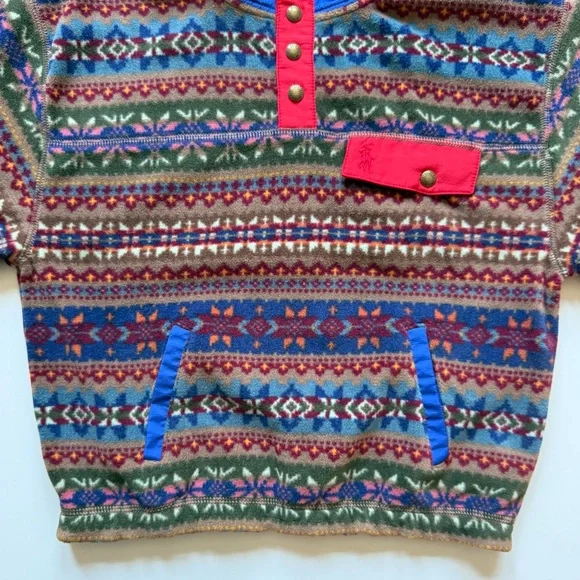 Polo Ralph Lauren Girls Fair Isle Brushed Fleece Pullover - Size M (8-10) - Picture 10 of 16